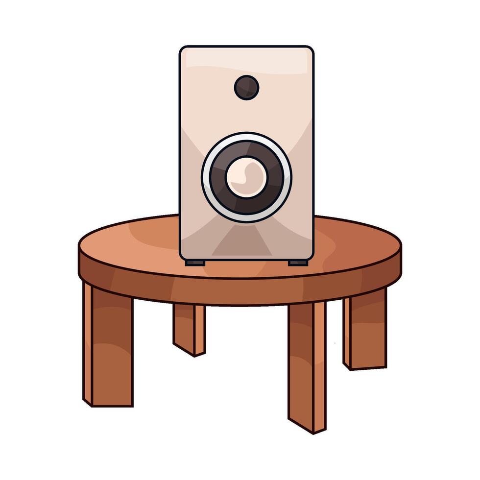 Modern Speakers on Table vector