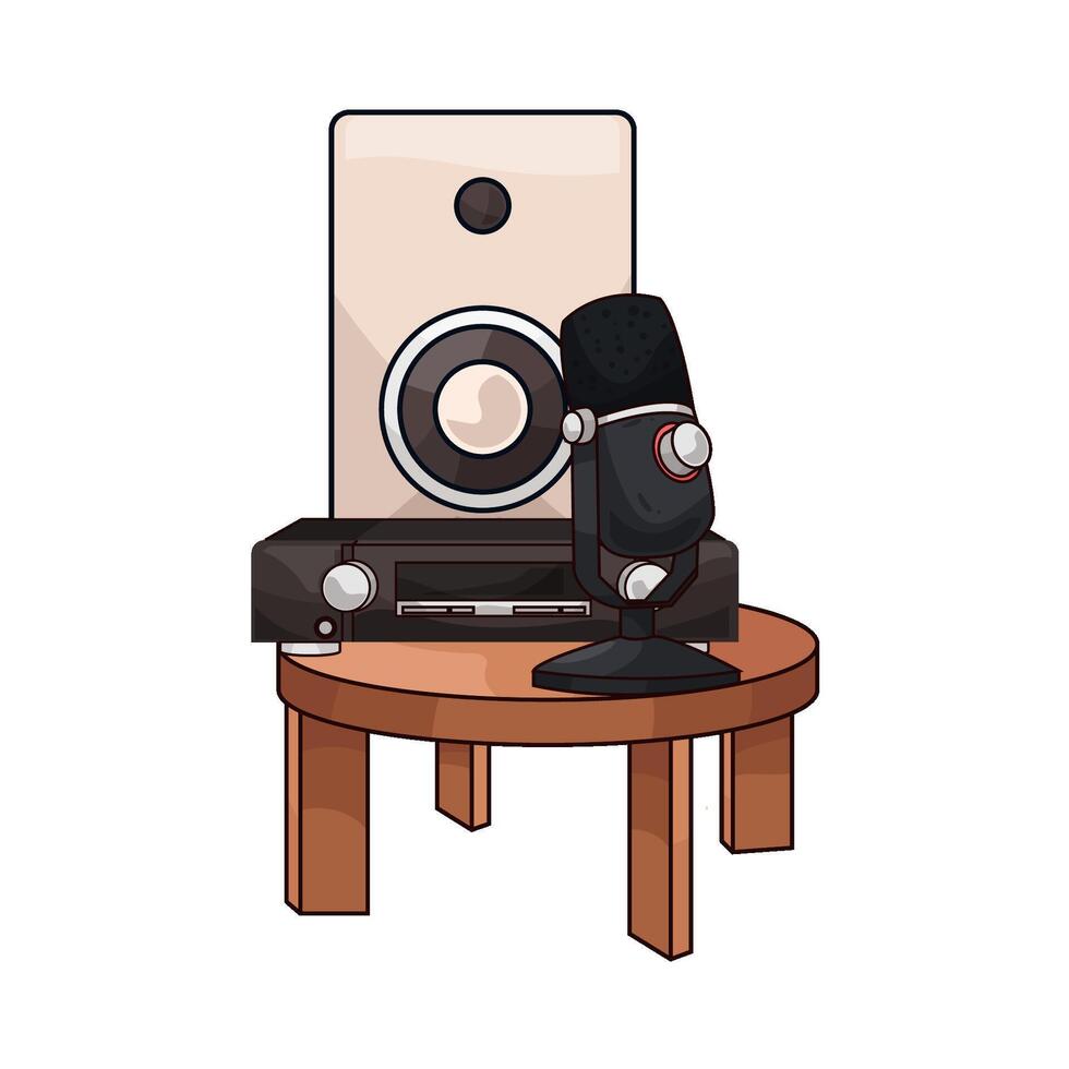 Audio Equipment on the Table vector