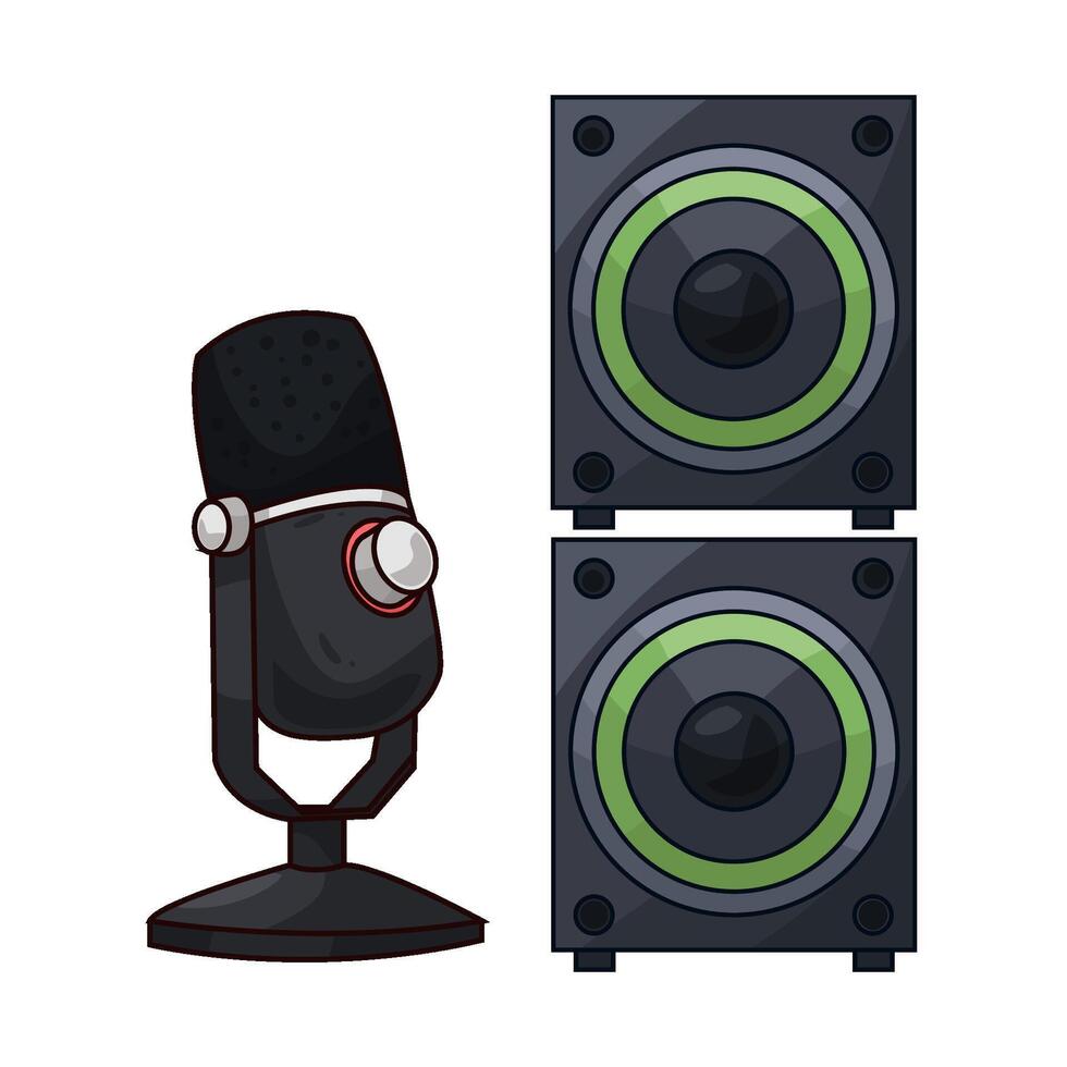 Classic Speaker and Studio Microphone vector