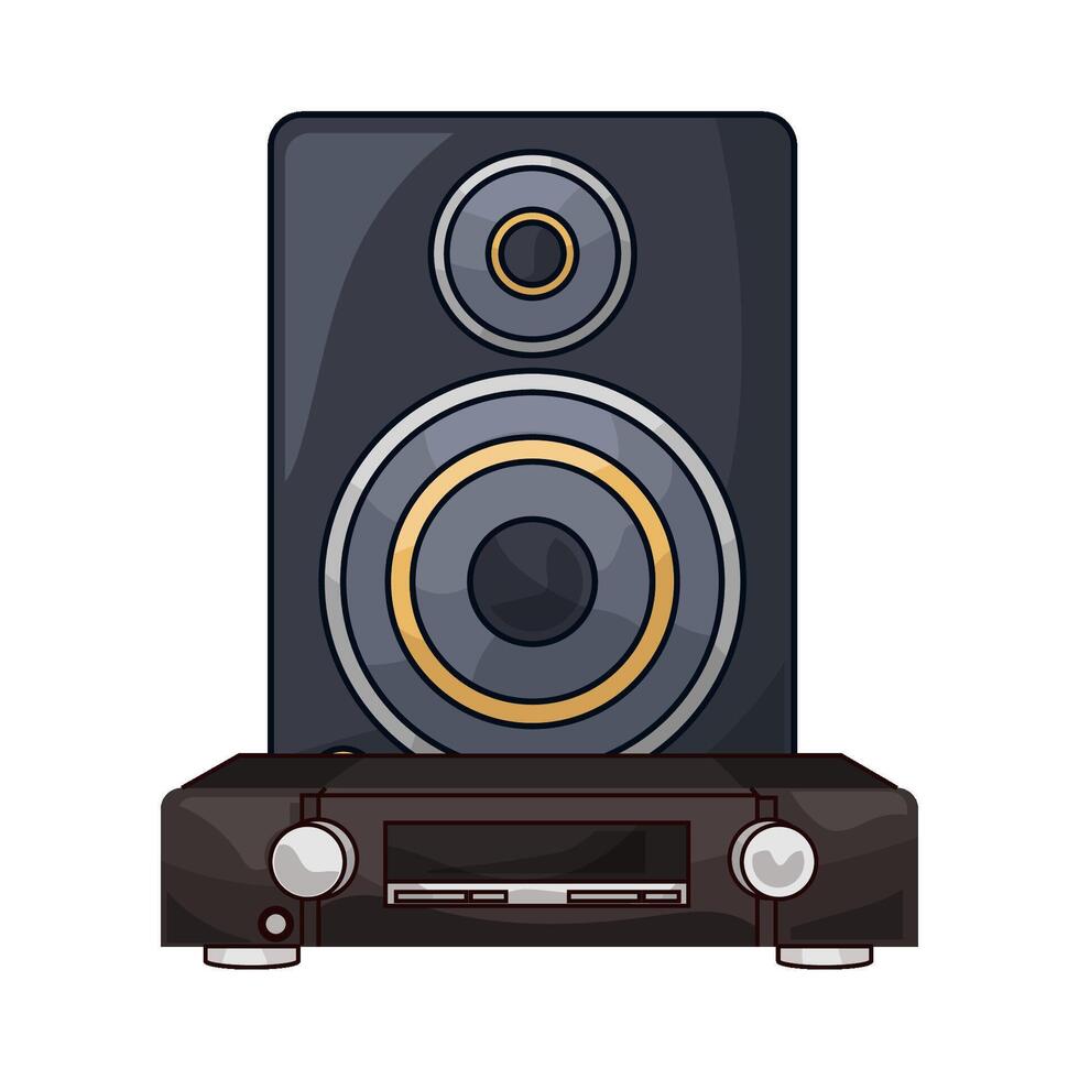 Minimalist Speaker With Sound vector