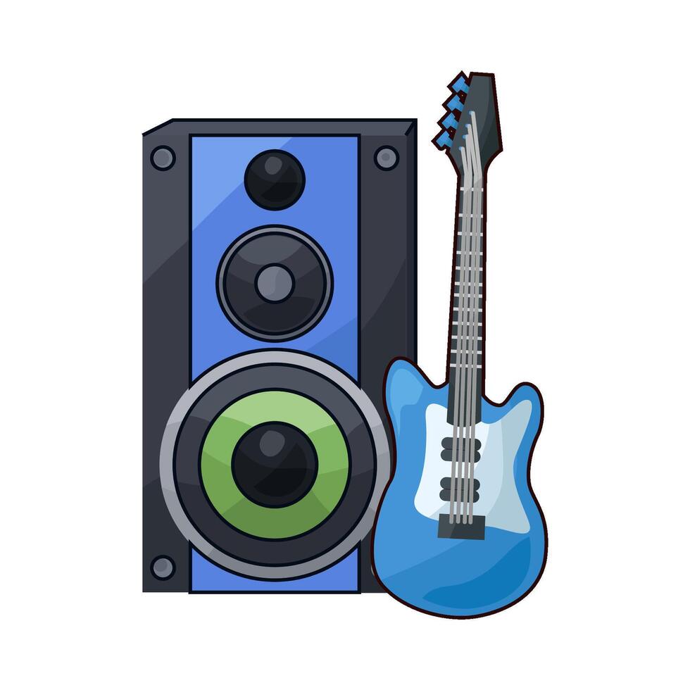 Rock Guitar and Speakers vector