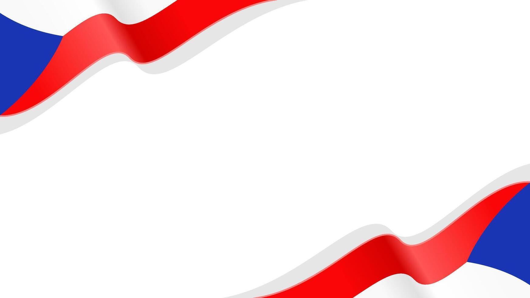 Waving flag of Czech Republic frame background, with copy space for text vector