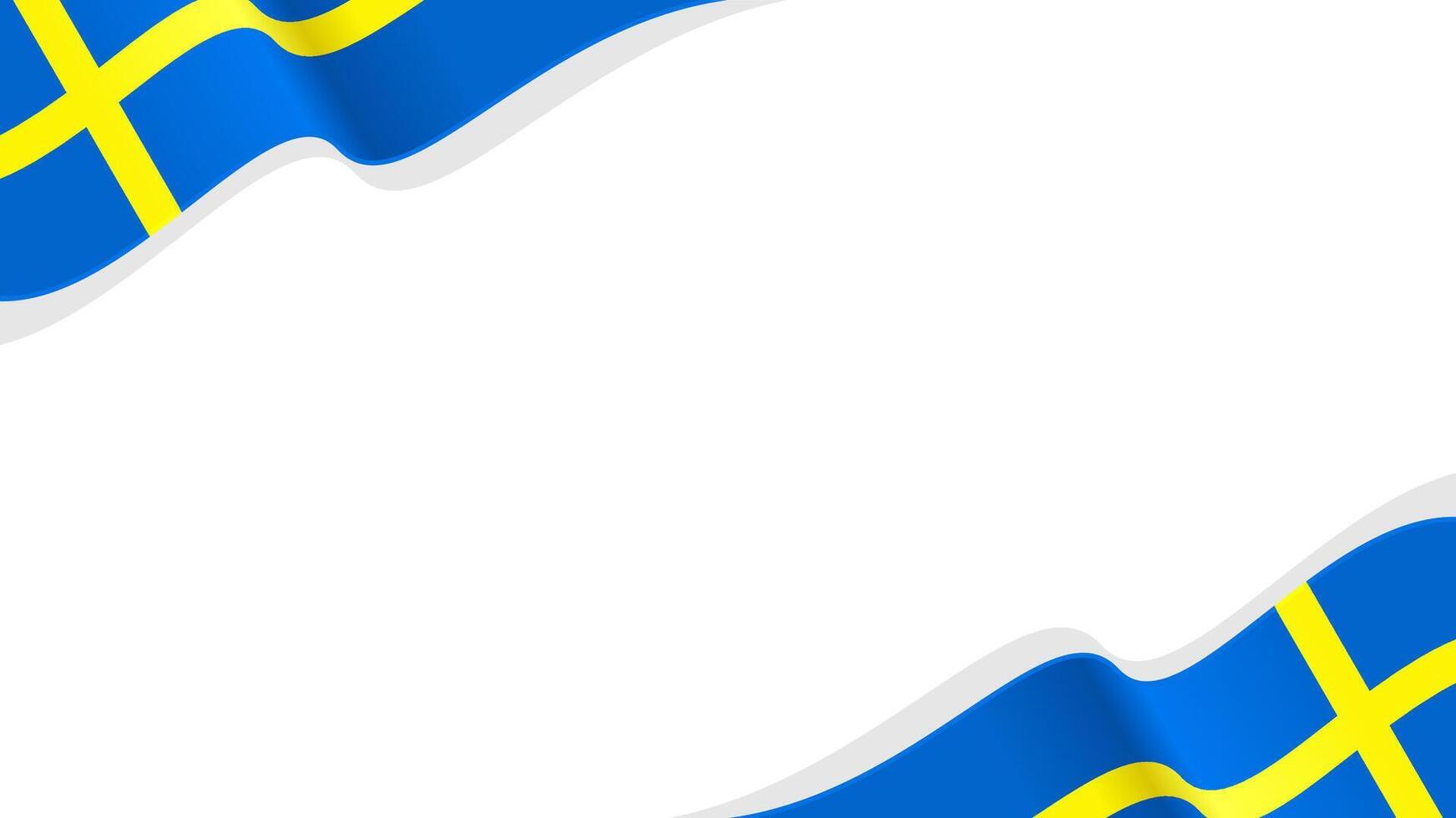 wavy sweden flag frame background with copy space for text. sweden national day vector