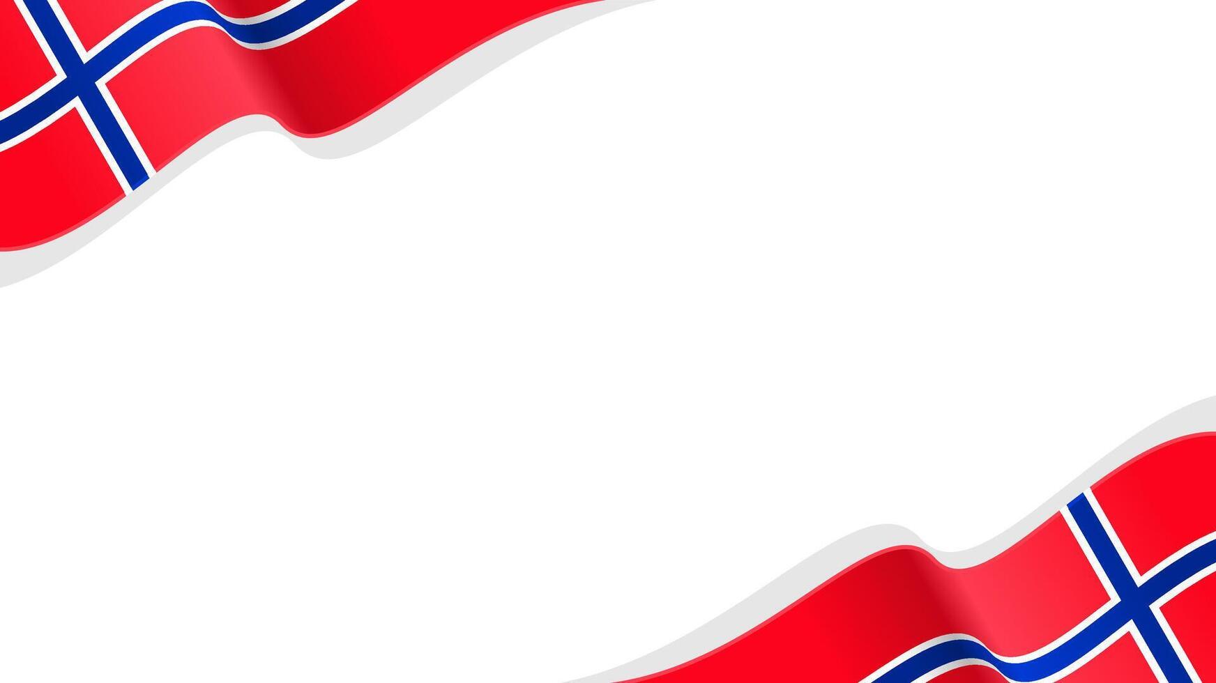 wavy norway flag frame background with copy space for text. norway national day vector