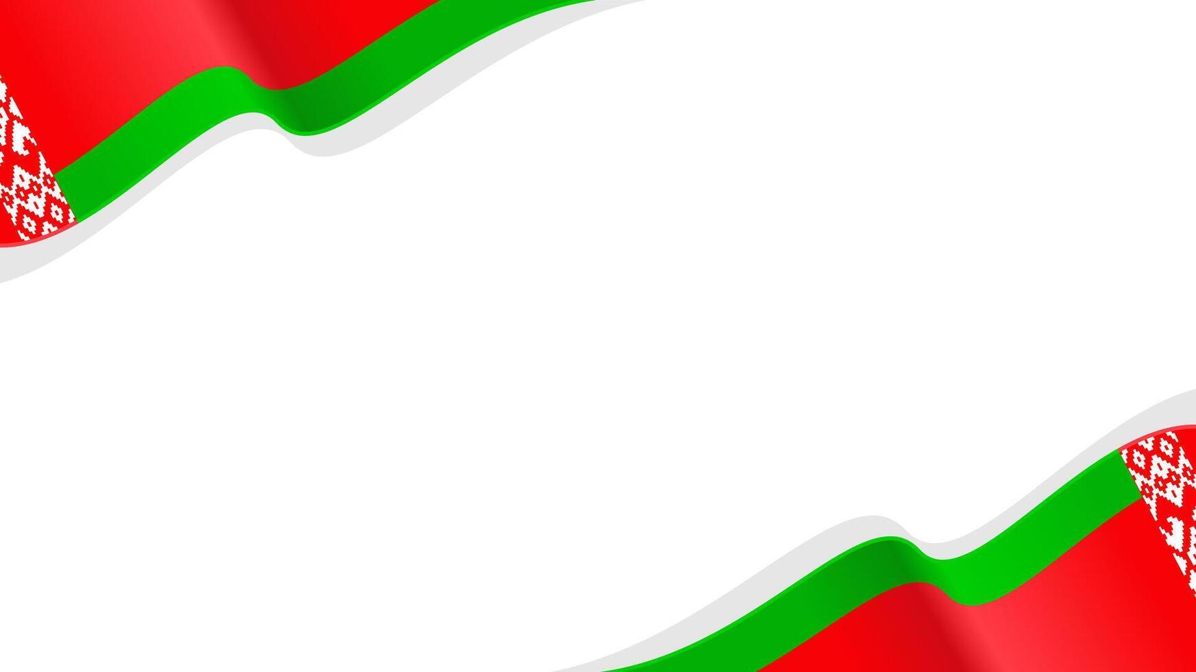 wavy Belarus flag frame background with copy space for text. belarus national day vector
