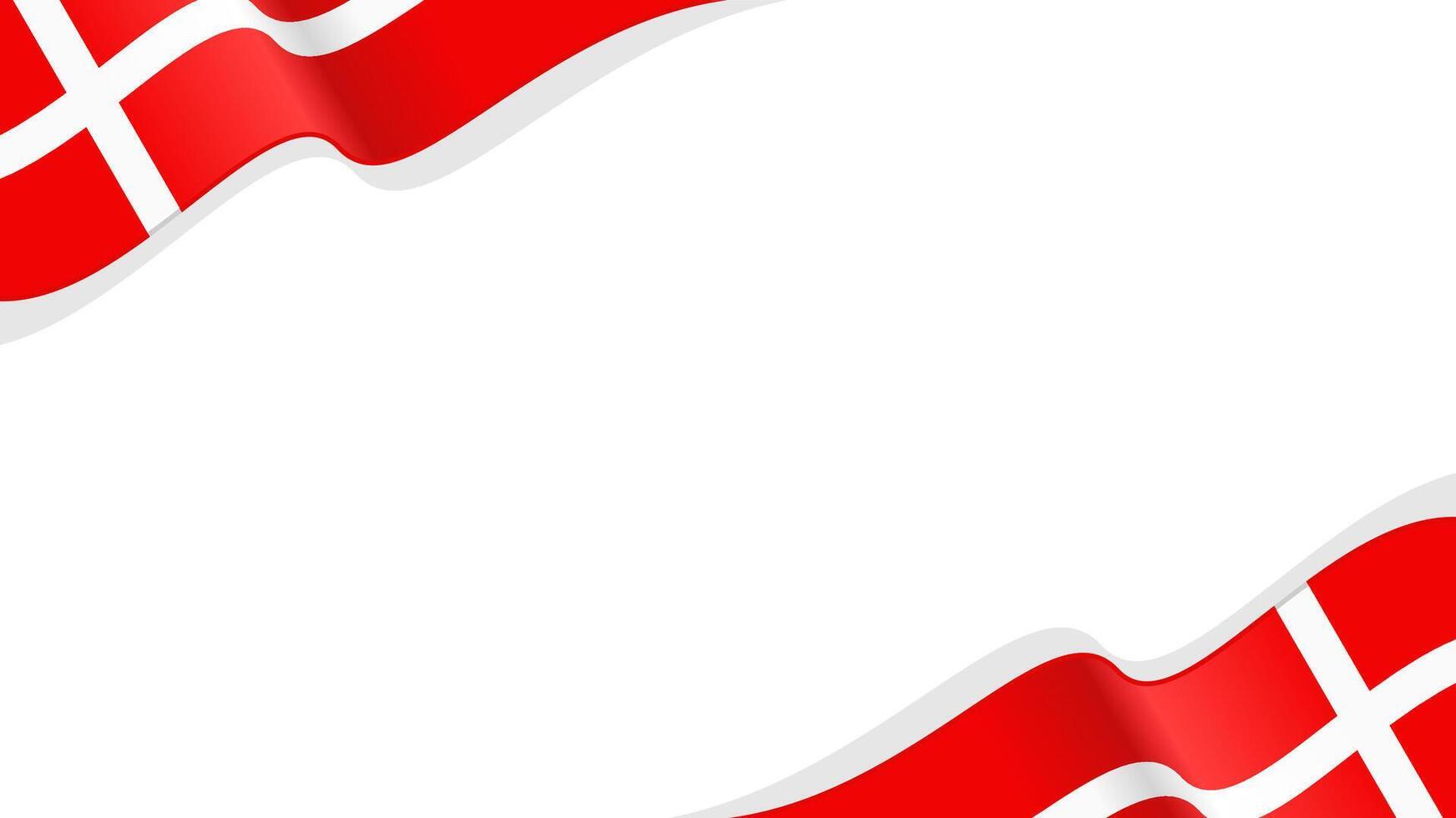 wavy denmark flag frame background with copy space for text. denmark national day vector