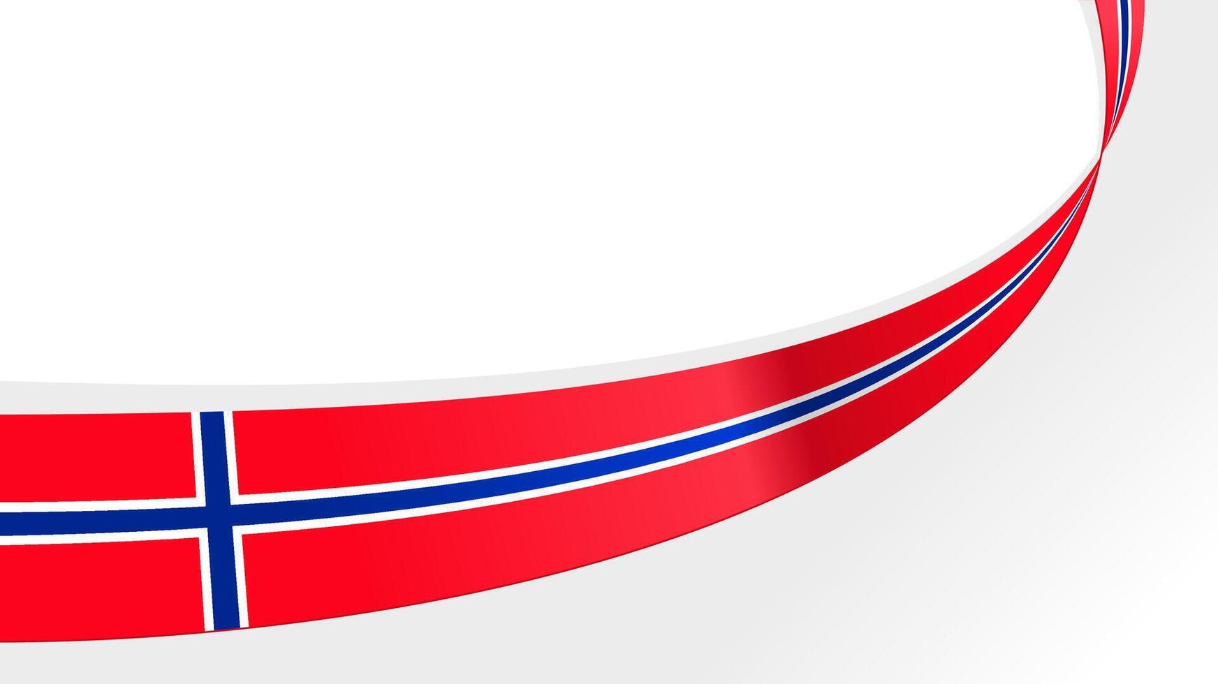 wavy norway flag ribbon background with copy space for text. norway national day vector