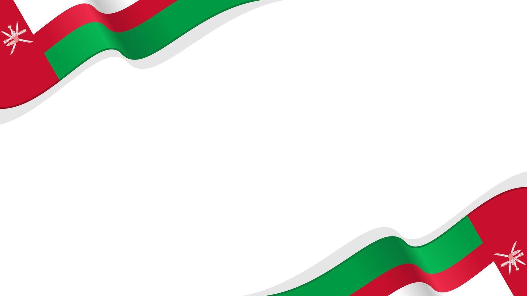 wavy Oman flag frame background with copy space for text. oman national day vector