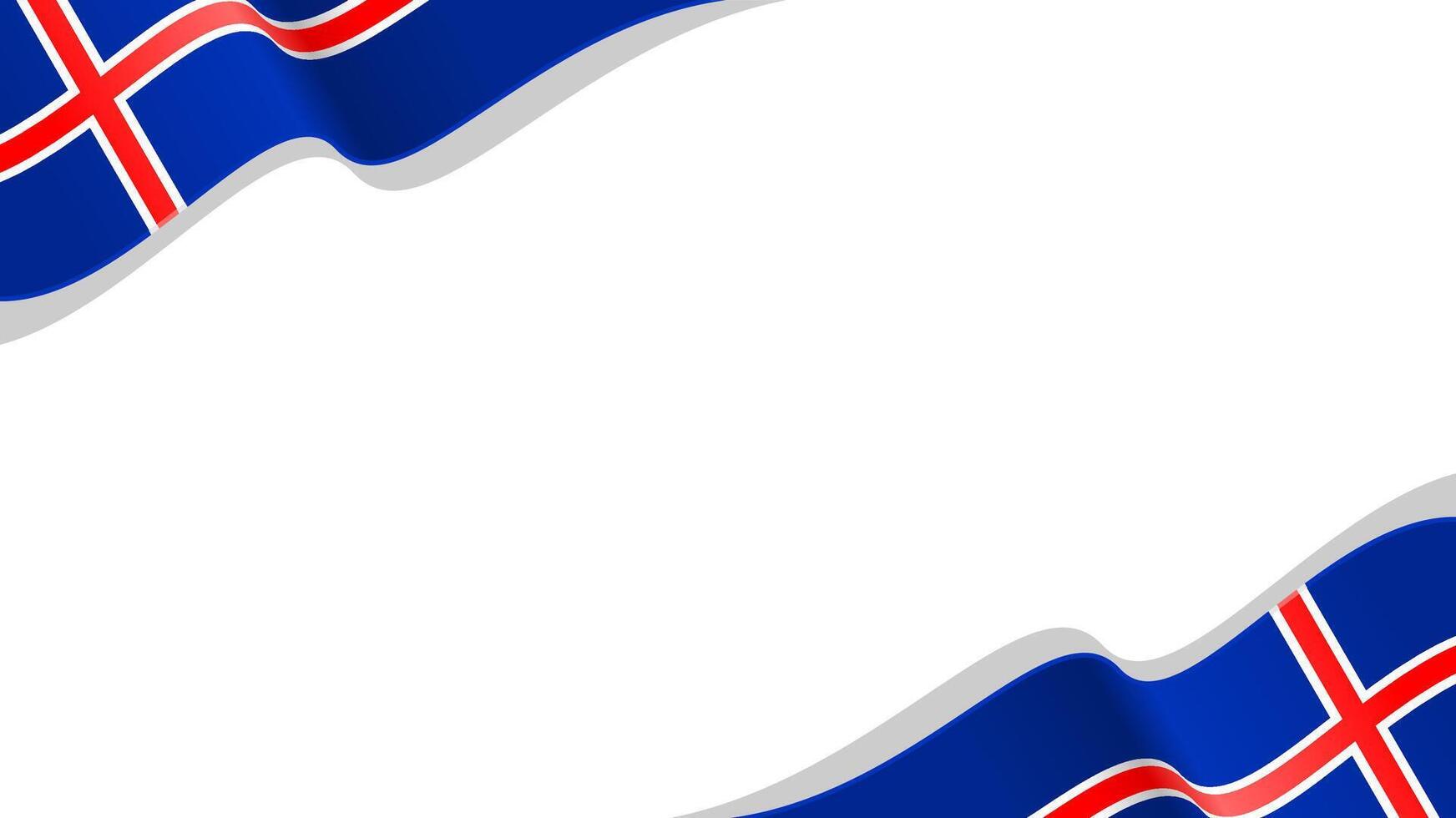 wavy iceland flag frame background with copy space for text. iceland national day vector