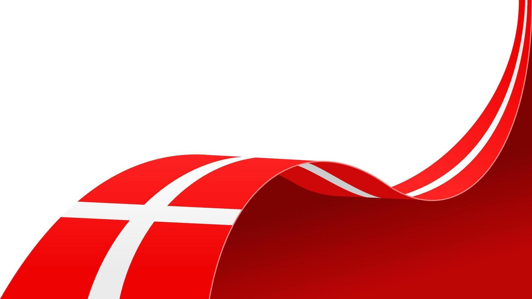 waving denmark flag ribbon background with copy space for text. denmark national day vector