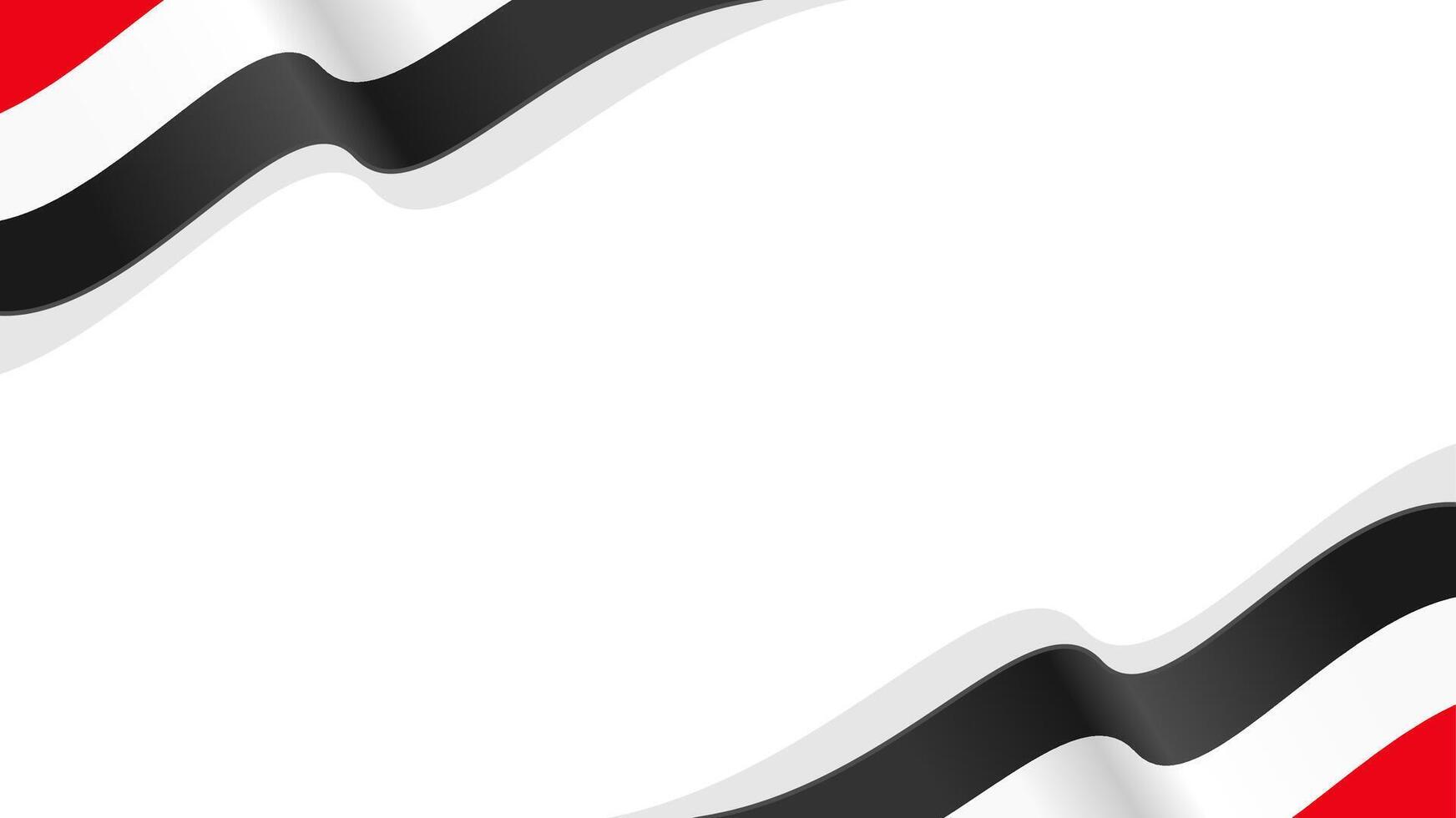 wavy yemen flag ribbon background with copy space for text. yemen national day vector