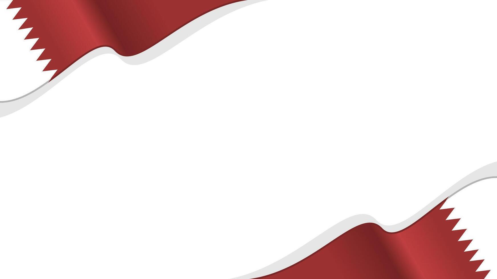 wavy qatar flag ribbon background with copy space for text. qatar national day vector