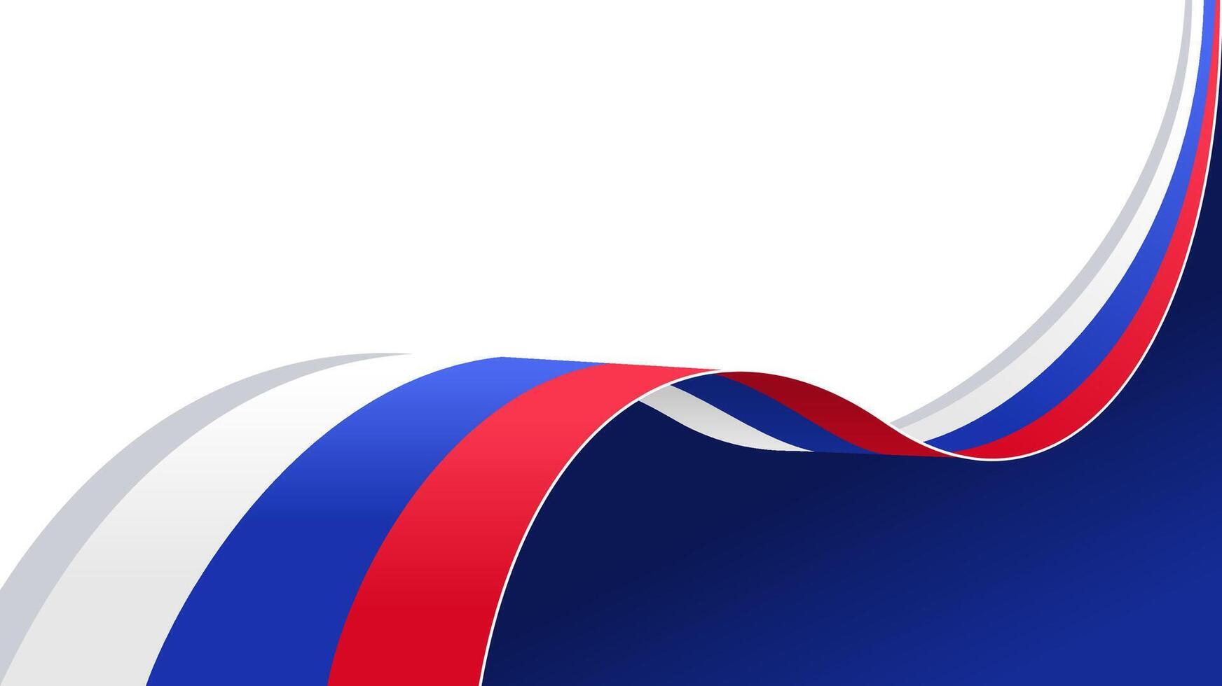 wavy russia flag ribbon with copy space for text. russia national day vector