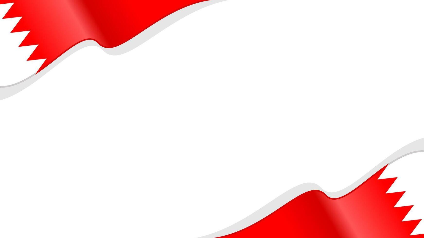 wavy bahrain flag frame background with copy space for text. bahrain national day vector