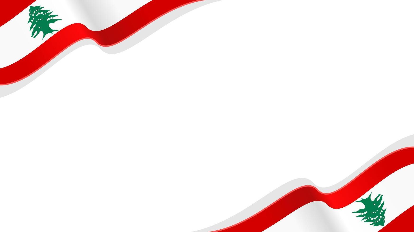 wavy lebanon flag frame background with copy space for text. lebanon national day vector