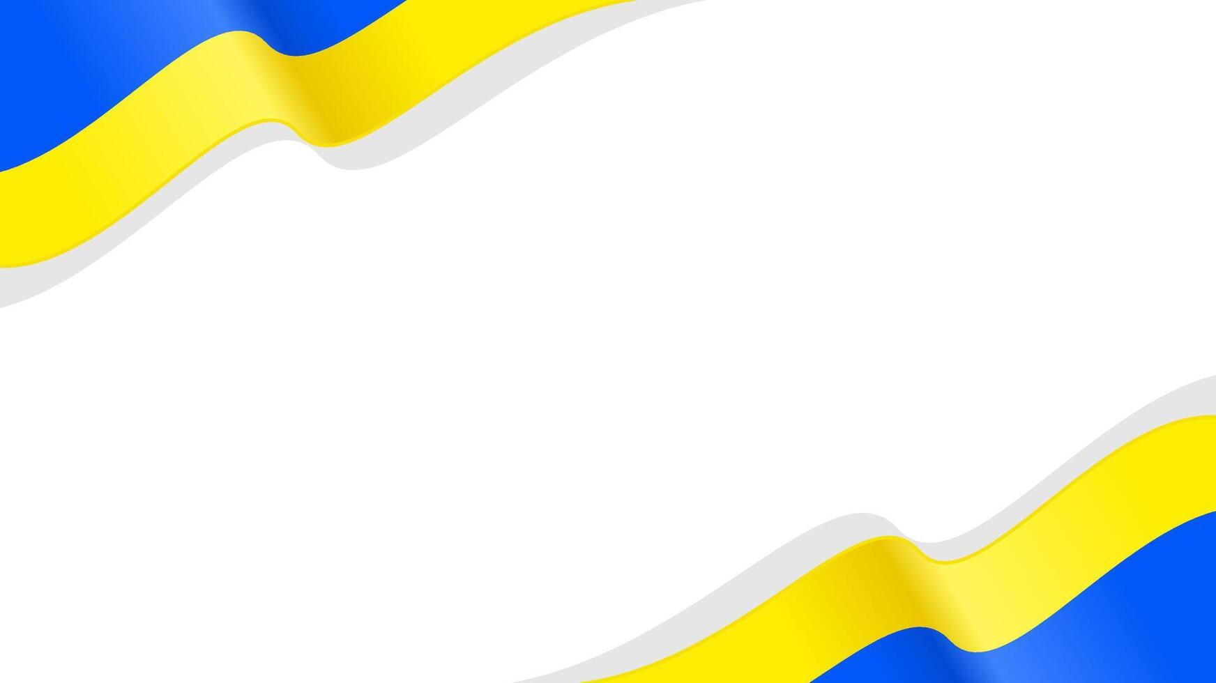 wavy ukraine flag frame background with copy space for text. ukraine national day vector