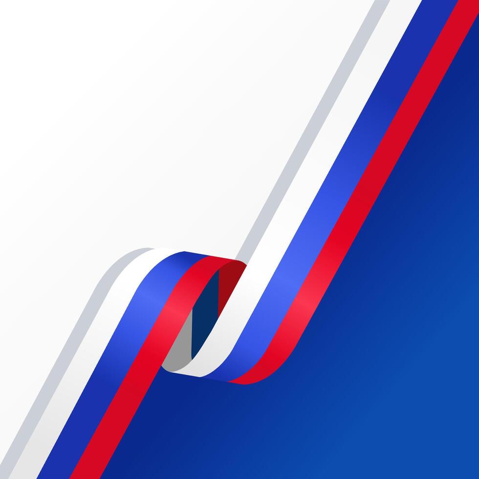 wavy russia flag ribbon with copy space for text. suitable for russia national day post vector