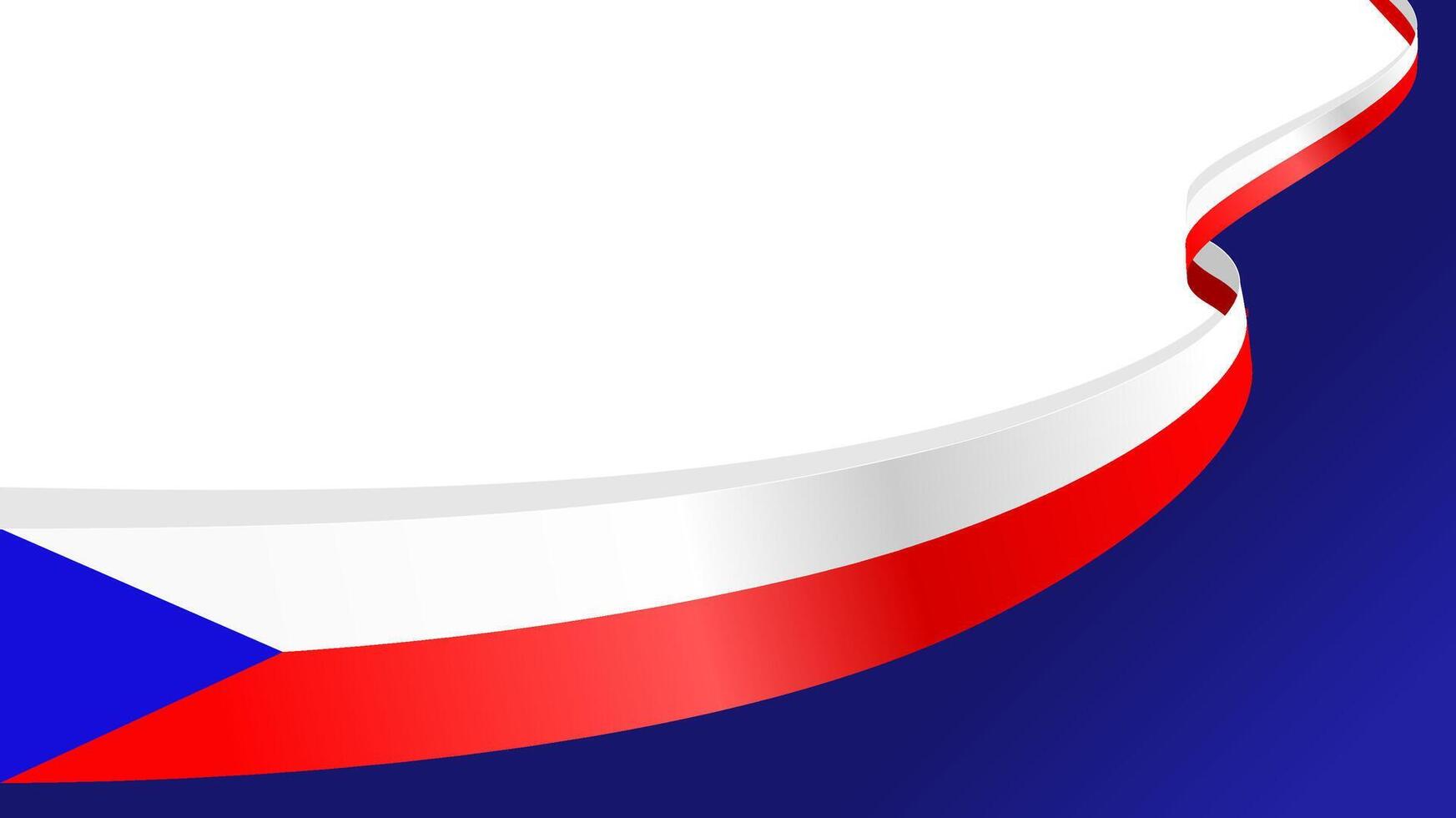 Waving flag of Czech Republic isolated background, with copy space for text vector