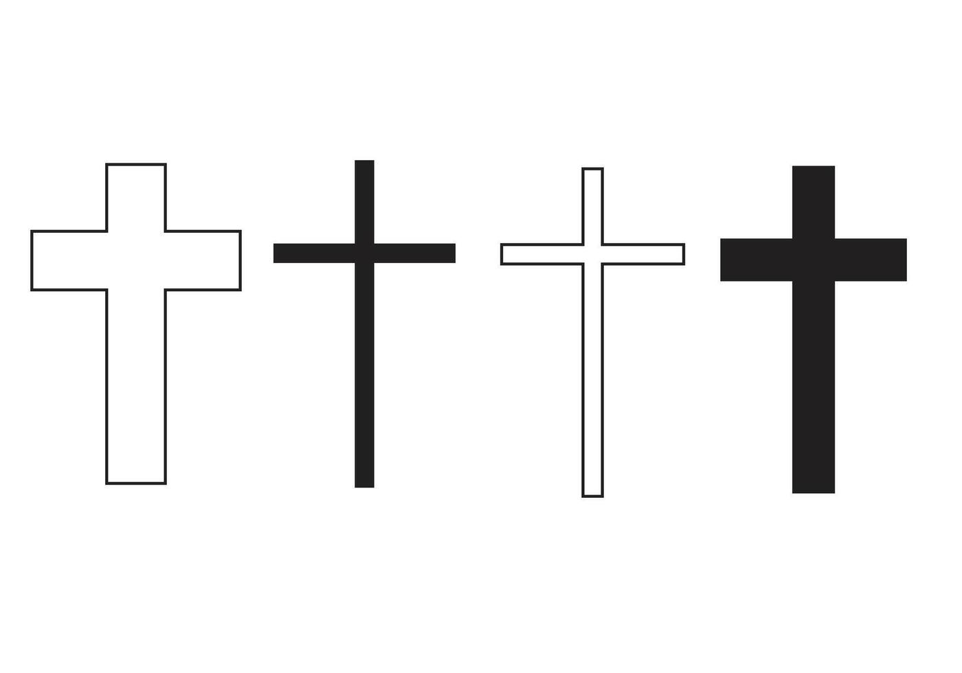Church crosses set. Death and funerals illustration vector