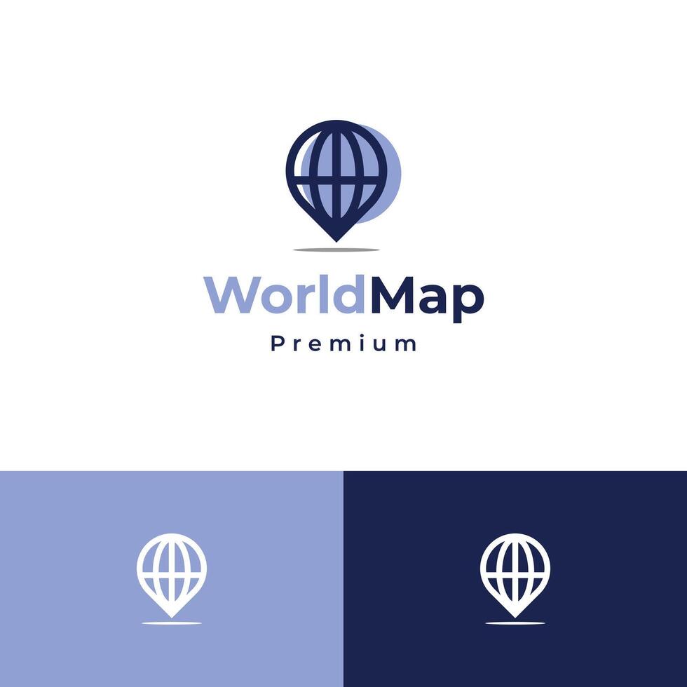 world and map pointer logo combination. Earth and gps locator logo concept vector
