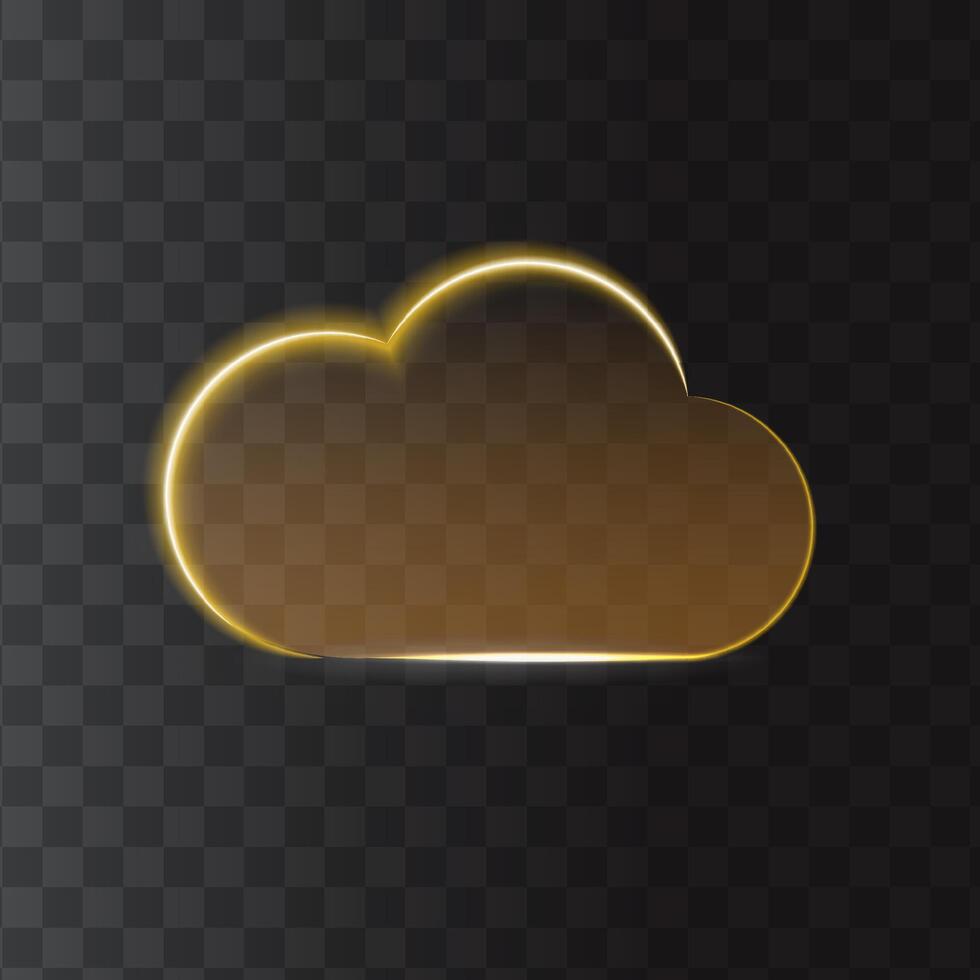 Cloud shape. Futuristic graphic integrating UHD glass elements with sleek modern tech design. Perfect for digital projects demanding a high-resolution and stylish aesthetic. vector