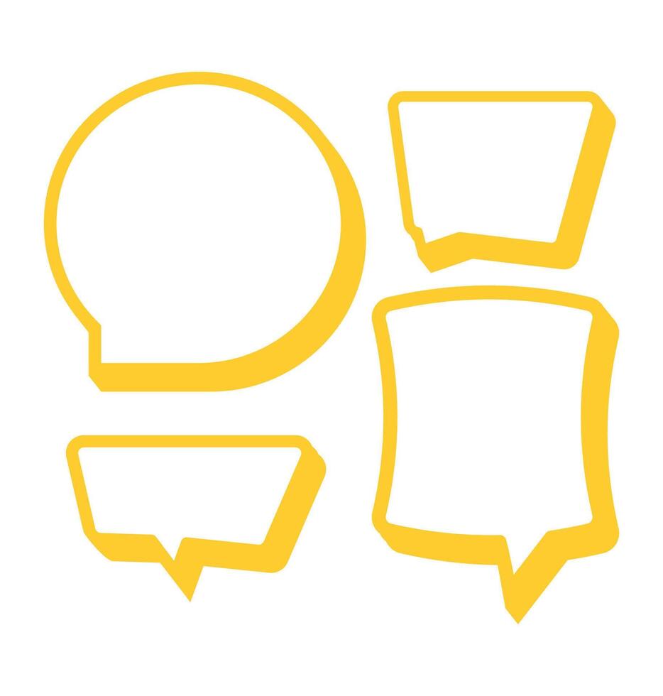 Flat Speech Bubble Design Element Pack for Social Media, Chat Apps, and Graphic Design Projects vector