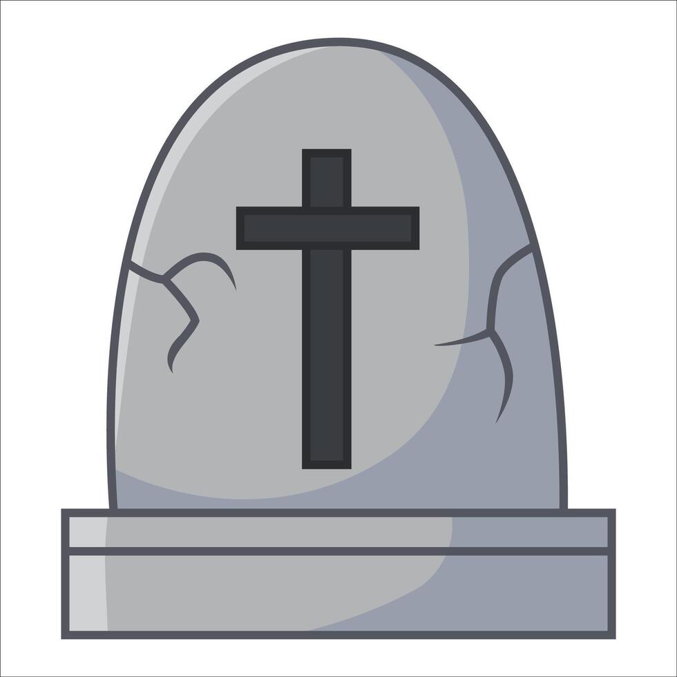 Cemetery tombstone isolated on white background vector