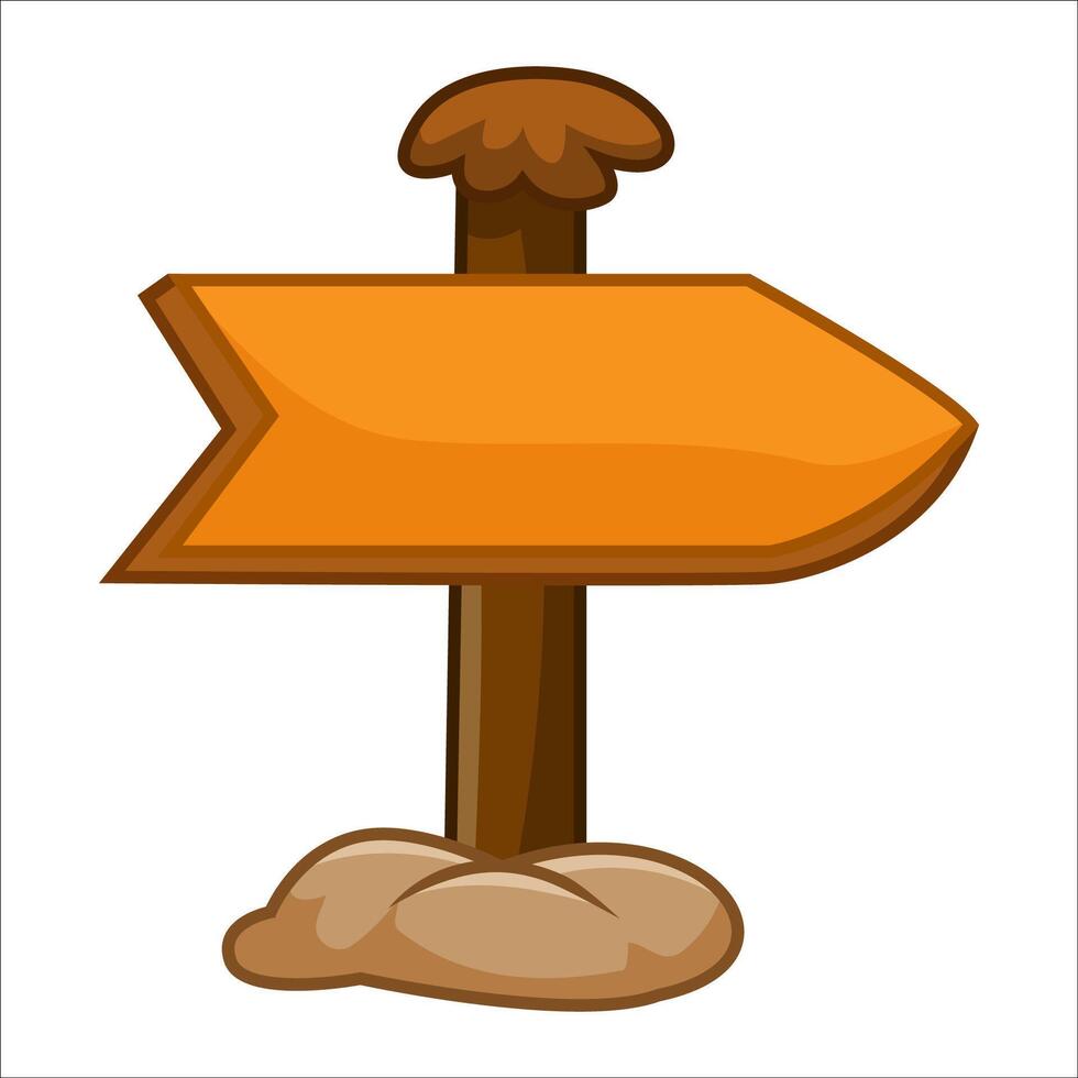 Wooden signpost isolated on white background vector