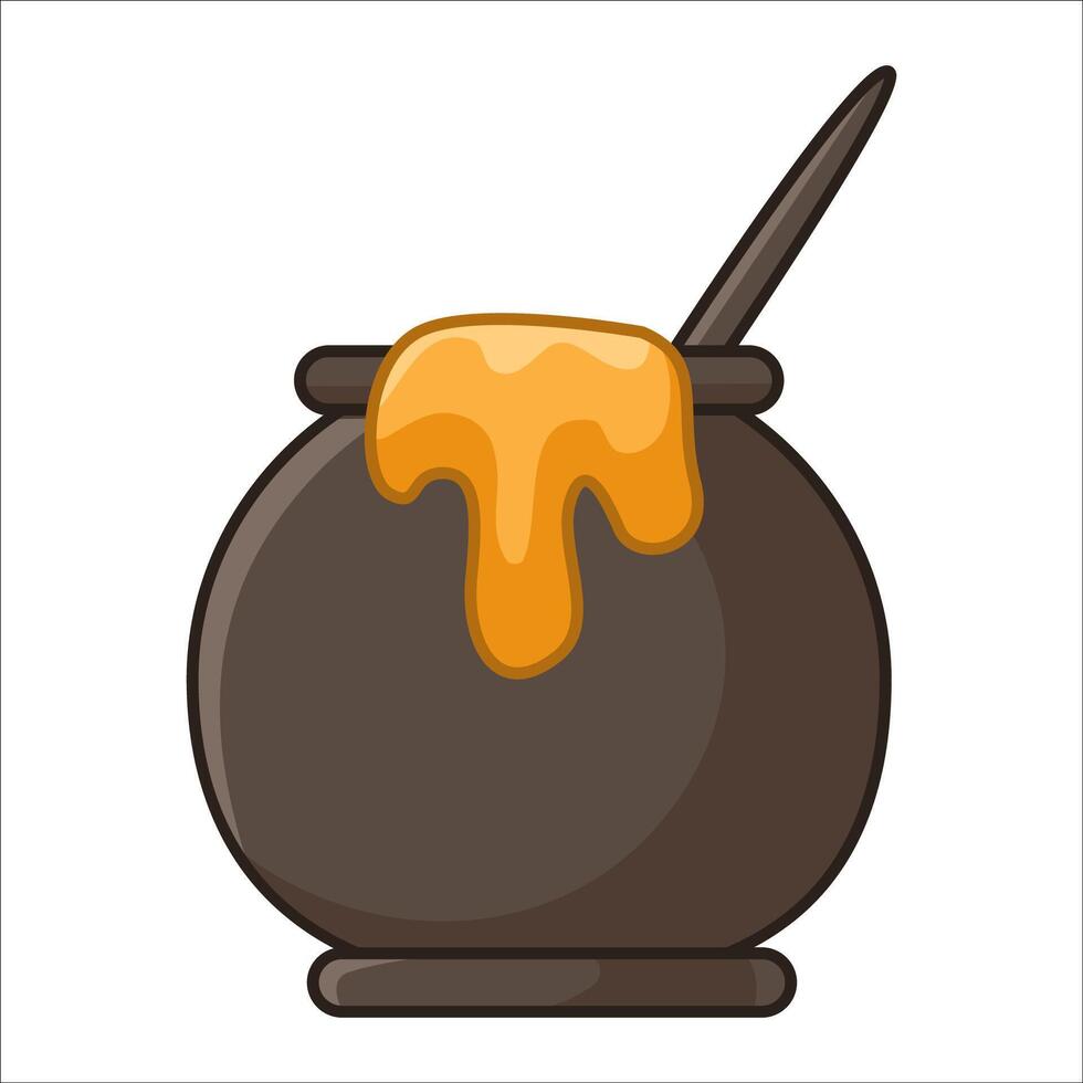 Halloween cauldron with witch potion vector