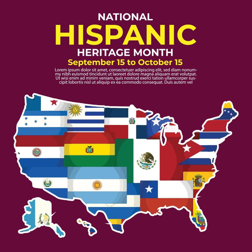 National Hispanic Heritage Month Design vector