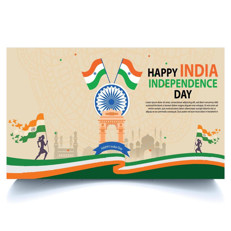 Happy India Independence Day Banner vector