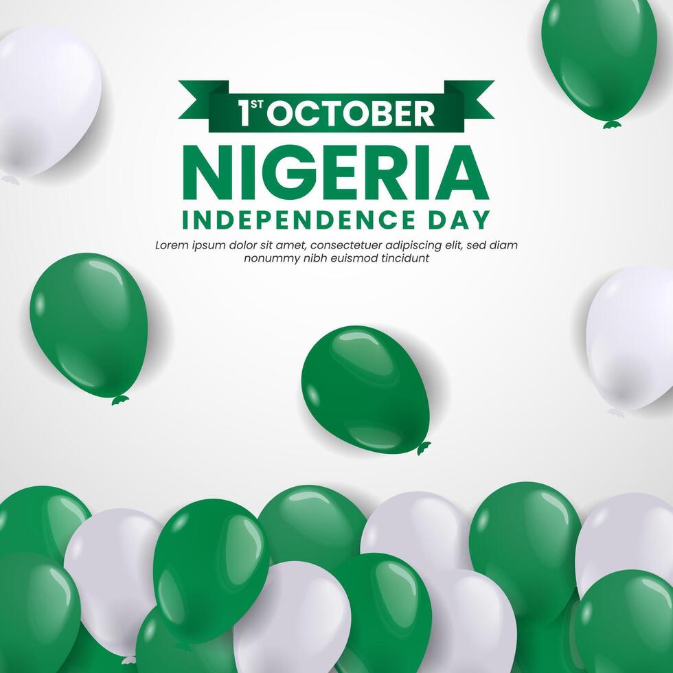 Nigeria Independence Day background with balloons illustration vector