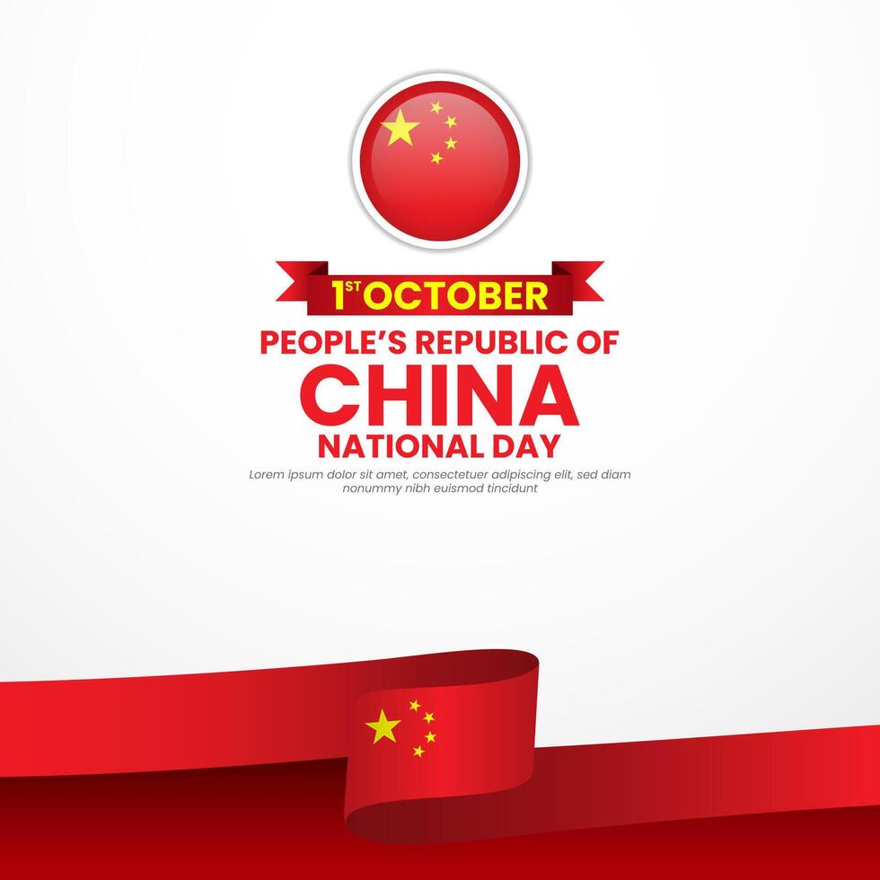 Peoples Republic of China National Day banner background Design. Suitable for Poster, greeting card or banner for China. vector