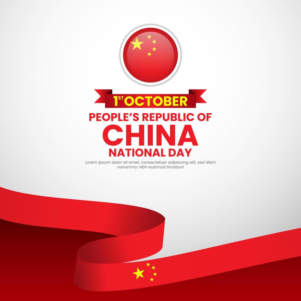 Peoples Republic of China National Day banner background Design. Suitable for Poster, greeting card or banner for China. vector