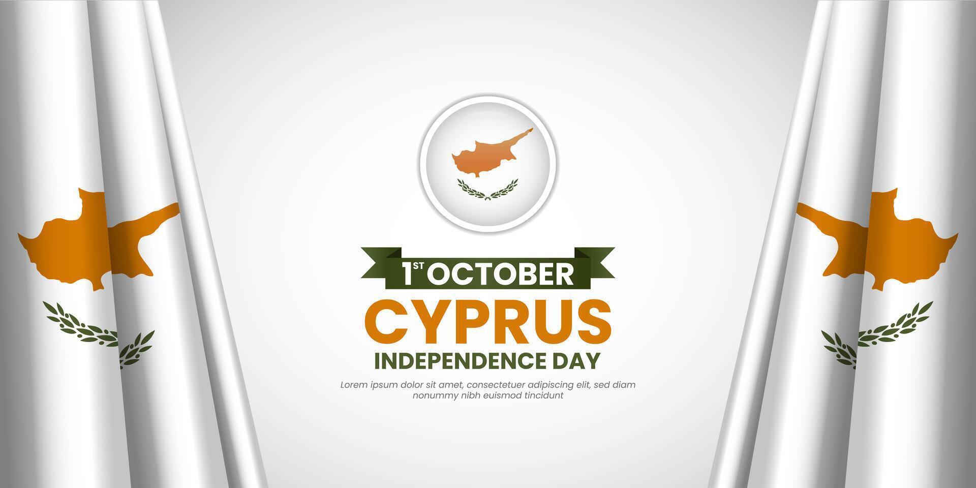 Cyprus Independence Day with waving flag banner background vector