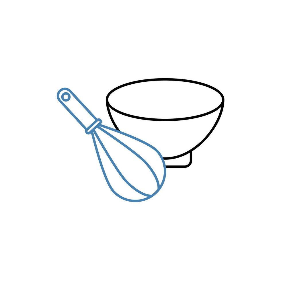 mixing bowl concept line icon. Simple element illustration. mixing bowl concept outline symbol design. vector