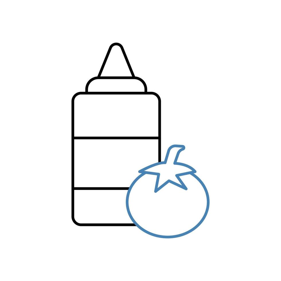ketchup concept line icon. Simple element illustration. ketchup concept outline symbol design. vector