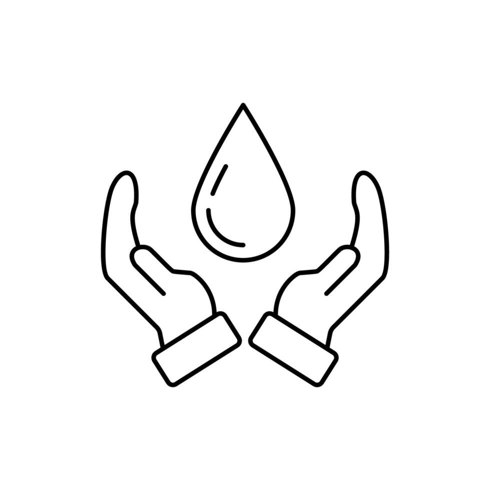 save water concept line icon. Simple element illustration. save water concept outline symbol design. vector