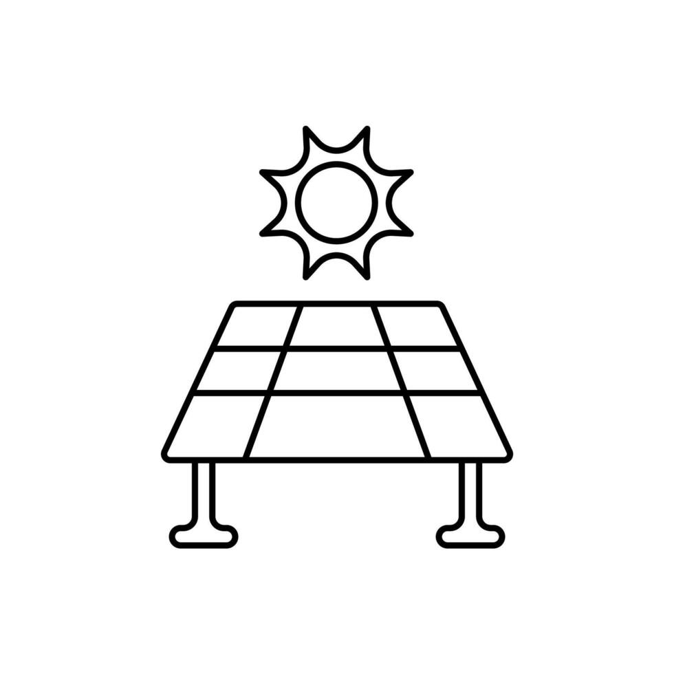 solar panel concept line icon. Simple element illustration. solar panel concept outline symbol design. vector