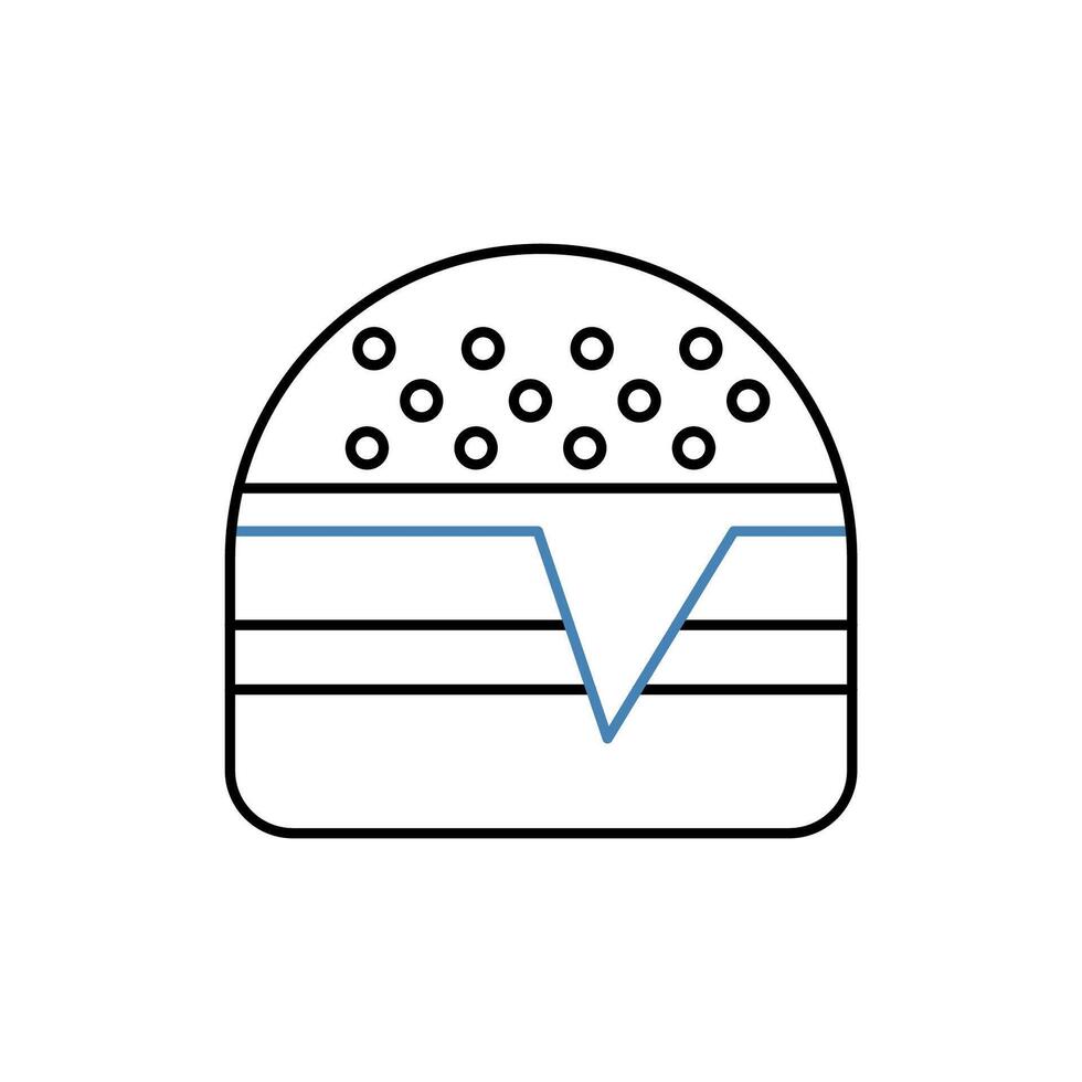burger concept line icon. Simple element illustration. burger concept outline symbol design. vector