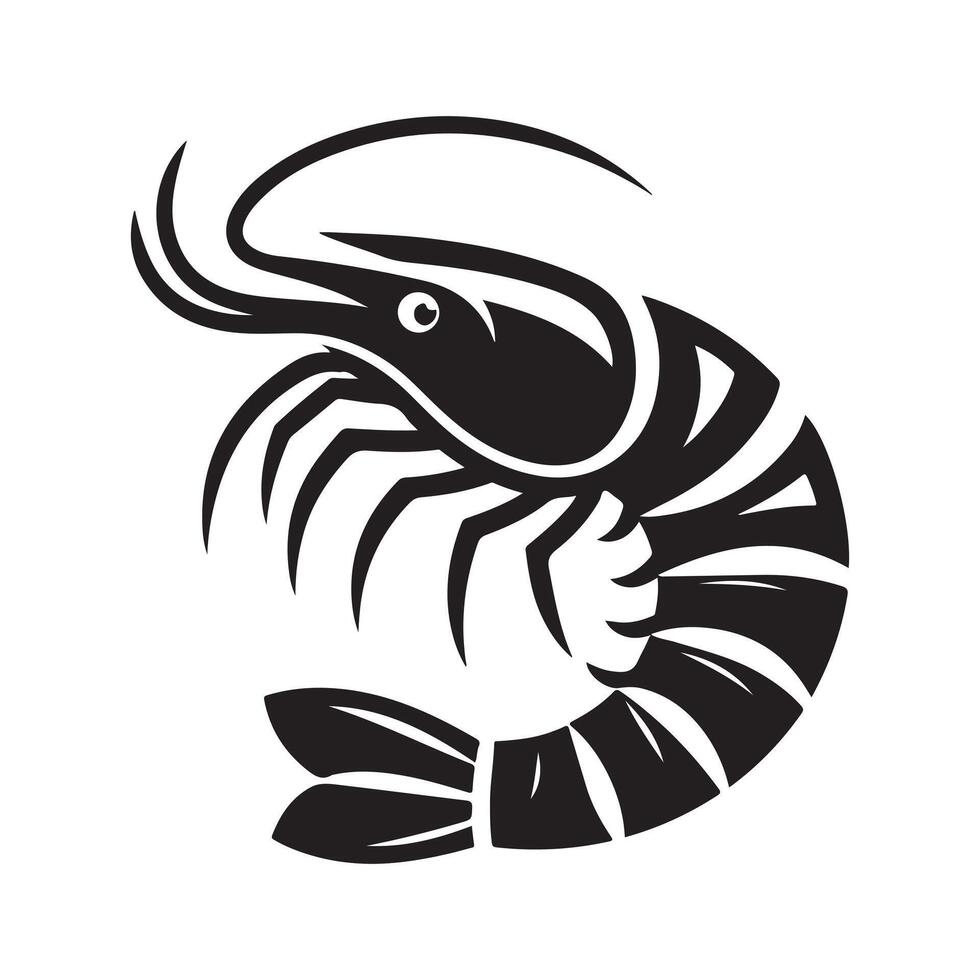 Shrimp Silhouette design vector