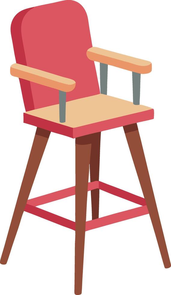 Illustration highchair flat art design vector