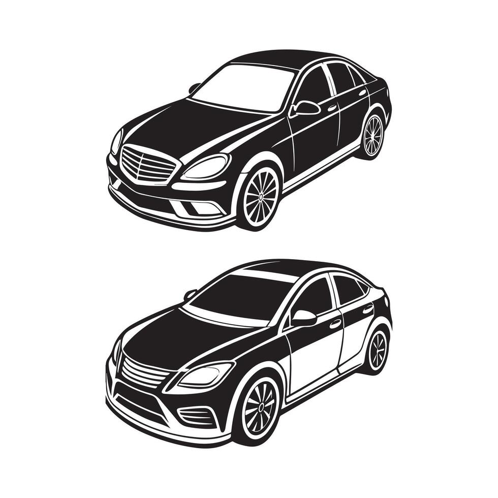 Car Outline Silhouette Art for Auto Enthusiasts. vector