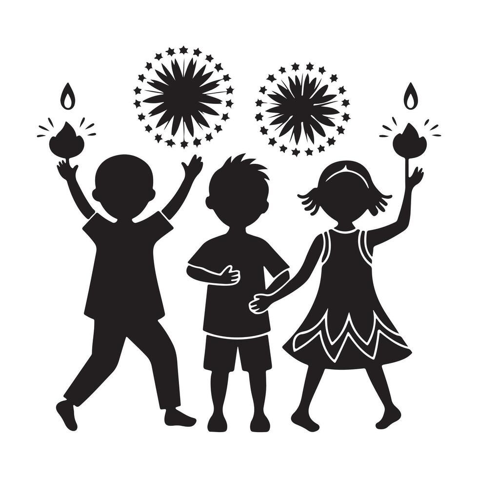 Diwali Silhouettes for Digital and Print Projects. vector