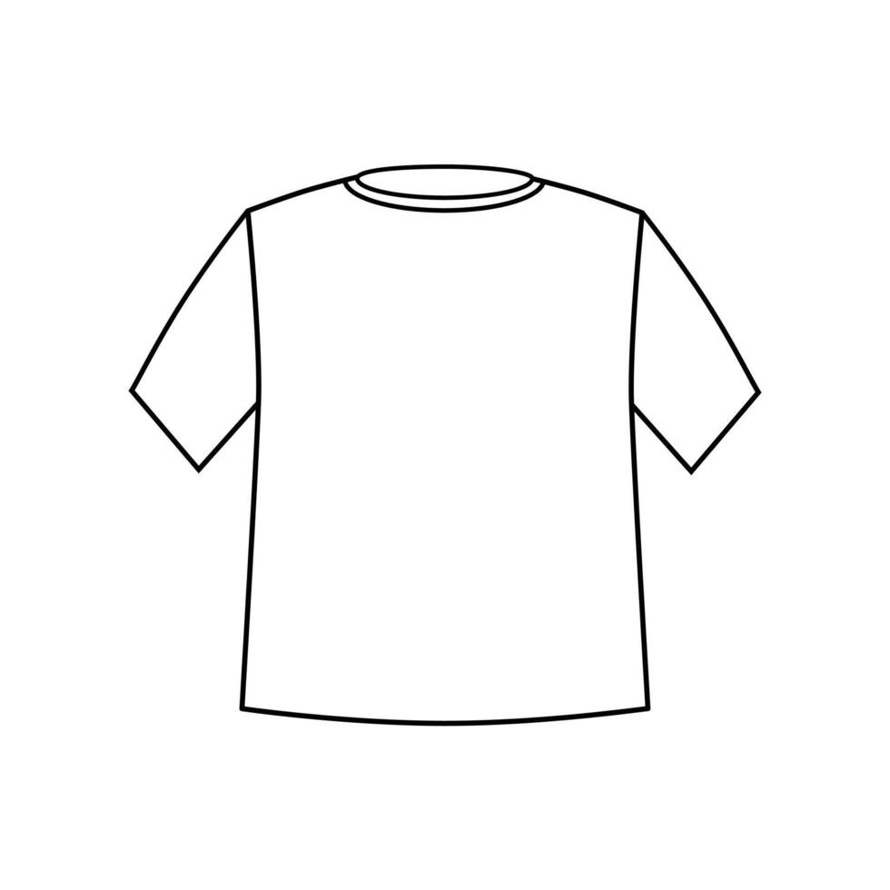t-shirt icon, linear sign isolated on white background - editable stroke. vector