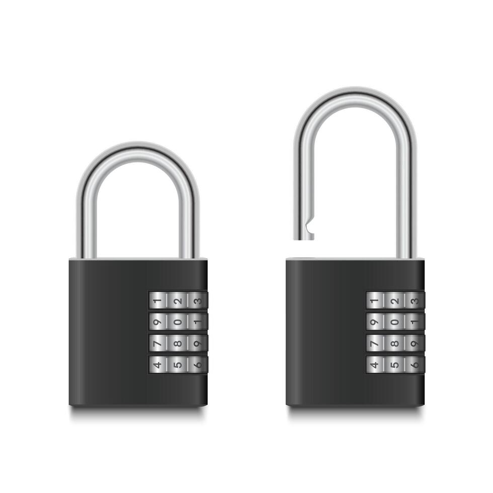 Padlock combination design isolated on white background. Illustration EPS 10. vector