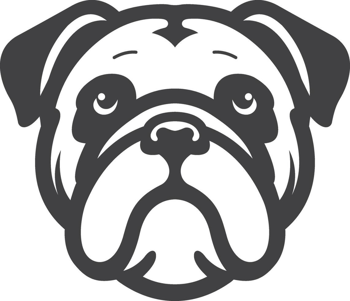 a black and white illustration of a bulldog dog vector