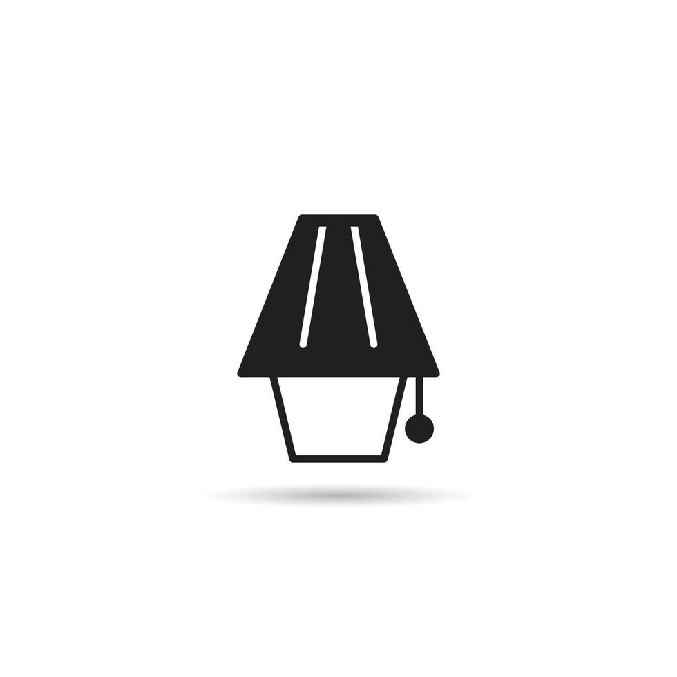A black and white illustration of a lamp vector