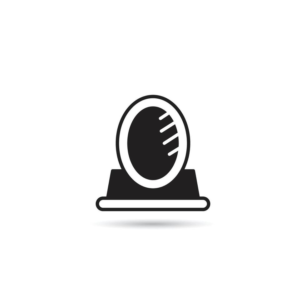 makeup mirror icon on white background vector