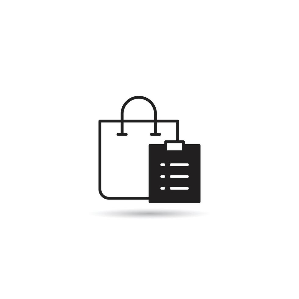 shopping bag and clipboard icon on white background illustration vector